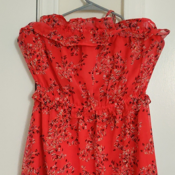 Red floral tube dress - Picture 3 of 3